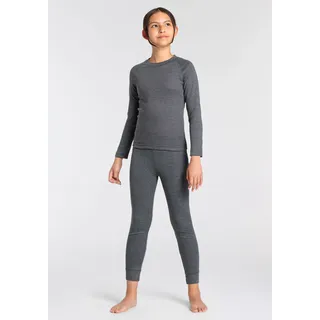 heatkeeper Thermounterhose HEATKEEPER, Mädchen, Gr. 152/164, grau (anthrazit, meliert), Obermaterial: 50% Baumwolle, 50% Polyester, unifarben, Unterhosen Thermounterhose, Thermohose für Jungen und Mädchen