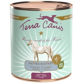 Terra Canis Getreidefrei Pferd mit Steckrübe, Fenchel & Salbei 12 x 800 g