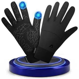 Alpensattel Premium 2.0 Thermo Fahrradhandschuhe | Wasserabweisende & Winddichte Fahrrad Handschuhe Herbst Handschuhe für Damen & Herren | Antirutschbeschichtung & Touchscreen Funktion | Größen S-XXL