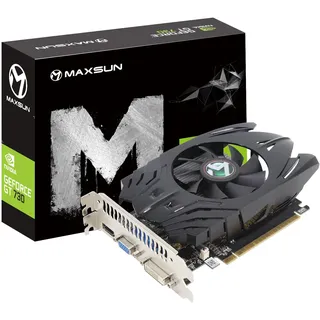 maxsun Grafikkarten GT 730 4 GB Externe Grafikkarte Nvidia GPU für Computer PC GDDR3 ITX Design PCI Express DVI-I, HDMI, VGA, 4K