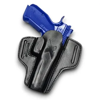 VlaMiTex U32 OWB Leder Schnellziehholster für CZ Shadow 2, P09, 97B, CZ 75 SP01, P10F | Optic-Ready (OR) | Pancake Holster | Premium-Leder