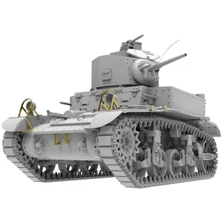 MiniArt 35417 1:35 US M3 Stuart Diesel Frühe Produktion - originalgetreue Nachbildung, Modellbau, Plastik Bausatz, Basteln, Hobby, Kleben, Modellbausatz, Zusammenbauen