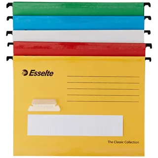 Esselte Pendaflex Hängemappen A4 V-förmig 4-fach-Registertrennbuch mit Reitern 10 Stück blau A4 farblich sortiert