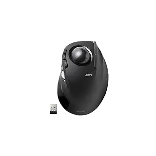 ELECOM DEFT Trackball Maus, 2.4GHz Drahtlos, Fingergesteuert, 8-Tasten-Funktion, Ergonomisches Design mit 34mm Glatter Kugel, Für PC/Laptop, Kompatibel mit Windows 11/MacOS, Modell M-DT2DRBK