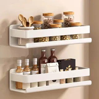 Onxyrbyte Wandregal KüChe,GewüRzregal Wand,KüChenregal HäNgend,HäNgeregal KüChe,Abnehmbaren Haken,Gegen Rost,Platzsparend,FüR KüChe KüHlschrank Regal Magnetisch GewüRzaufbewahrung Etc