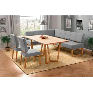 Home Affaire Eckbankgruppe »Ponza Eckbank Küchenbank BESTSELLER«, (Set, 4 tlg.), Sitzgruppe Esszimmer Stühle Tisch und Bank bequem gepolstert