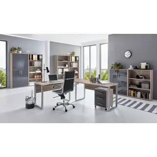 BMG-Möbel Büro Office Edition Set 7, Sonoma/ eiche/anthrazit