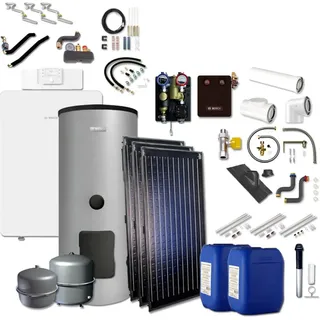 Junkers Bosch GCFS8151 mit Gaskessel GC8000iF-15, 3xFKC, WS400, HS25/6, schwarz