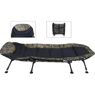 MK Angelsport Angelliege Angelliege MK 5 Seasons Camou Pro Deluxe 8-Bein Karpfenliege kompakt