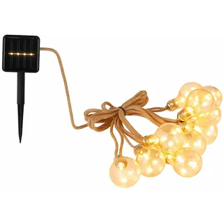 GLOBO LED Lichterkette Hanfseil 5,7 m warmweiß