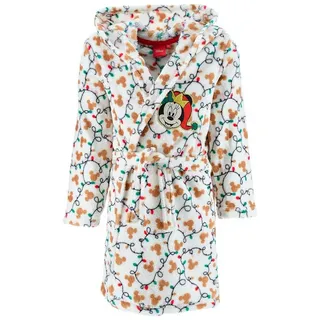 Disney Minnie Mouse Kinderbademantel Kinder Mädchen Bademantel Morgenmantel weiß 116