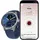 42 mm silber, Silikonarmband blau