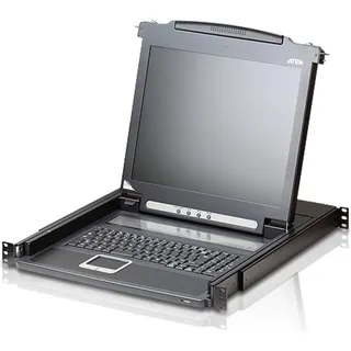 ATEN CL1000M DE Single Rail 17-LCD-Konsole, 19 1HE, DE-Layout (PS/2-USB, VGA)