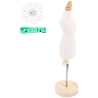 Elegante Nähpuppe Für Damen Stretch-Baumwolle Und Holz Kompakter Präsentationsständer Für Puppenkleider Zufällige Farbe