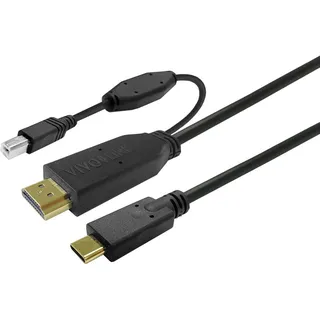 Vivolink PROUSBCHDMIUSBB10 USB Kabel 10 m USB 3.2 Gen 1 (3.1 Gen 1) USB C Schwarz (PROUSBCHDMIUSBB10)