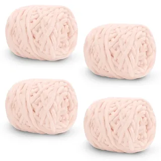 Uiopa Dicke Wolle 4 x 100g(ca. 180m), Flauschige Wolle Dickes Garn zum Stricken & Häkeln, Handstrickgarn Weiche Wolle für Decken, Pullover, Schals, Mützen, Bastelarbeiten