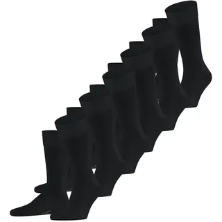 Falke Herren Socken Happy Multipack M So Baumwolle einfarbig 6 Paar, Schwarz Black 3000, 43-46