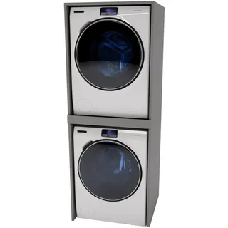 craftpak Waschmaschinenschrank Dunkelgrau, Holzwerkstoff, 66x180x65 cm Waschküche, Waschmaschinenschrank