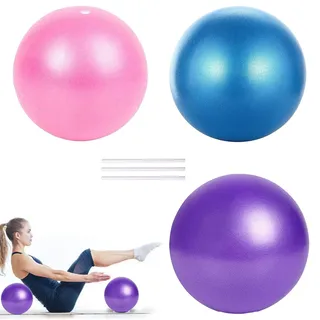 3 Stück 25cm Gymnastikball, Pilates Ball, Yoga Ball, PVC Pilates Ball, Kleiner Gymnastikball, Mini Soft Pilates Ball, Gym Ball für Yoga, Pilates, Übungsball für Yoga, Heim, Büro