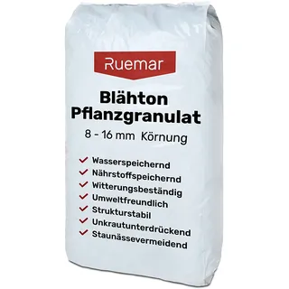 Blähton für Pflanzen Tongranulat 4-16 mm Körnung 50l Beutel Hydrokultursubstrat für Pflanzkästen Kübel Pflanztöpfe Drainagematerial Blähton 50l Sack