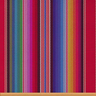 Loussiesd Mexikanische Streifen Stoff Meterware Cinco de Mayo Möbelstoff für Stühle Ethnisch Boho Indianer Dekorationsstoff Wasserdicht Outdoor Stoff 92x150cm Bunt