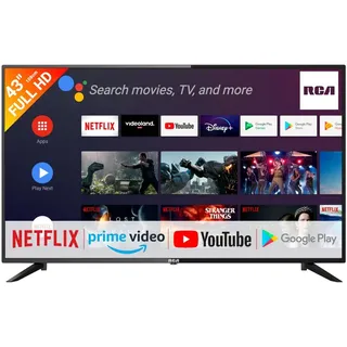 RCA RS43F2-EU 108 cm (43 Zoll) Full HD LCD-Fernseher, DVB-T/-T2/-C/-S2 Empfänger, eingebauter Sprachassistent, CI+