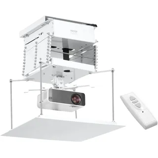 Vevor Motorisierter Projektorlift elektrischer Projektorlift höhenverstellbar 1,5 m, versteckte Projektor-Deckenhalterung mit Fernbedienung und Kabelsteuerung, ideal für Kino Zuhause Büro Bühne Studio