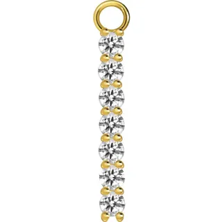 PIERCINGLINE Chirurgenstahl Anhänger für Clicker KRISTALLBALKEN