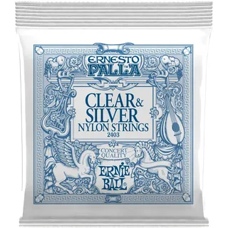 Ernie Ball Ernesto Palla klassische Gitarrensaiten, Transparente und Silberne