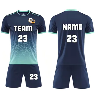 Personalisiertes Fußballtrikot-Set - Individuelles Personalisiertes Trikot Mit Name + Nummer - passendes Kinder-Erwachsenen-Jungen-Mädchen-Fußballtrikot Geschenk