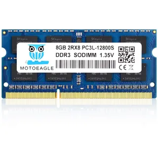Motoeagle 8 GB 2Rx8 PC3L-12800S RAM, 8 GB DDR3L 1600 MHz SODIMM Arbeitsspeicher, Hynix IC 204-Pin 1,35 V CL11 Dual-Rank für MAC, Laptop, Notebook
