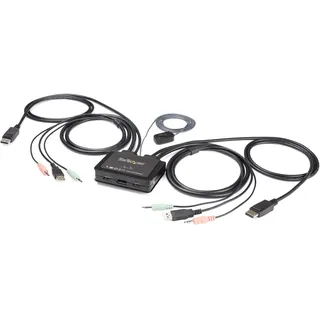 Startech StarTech.com 2-Port USB DisplayPort KVM Switch - Black