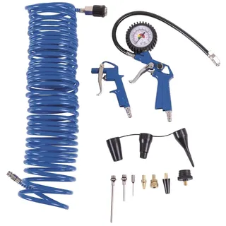 SCHEPPACH 14tlg. Kompressor Zubehörset Reifenfüllmessgerät Blaspistole 1/4 Zoll