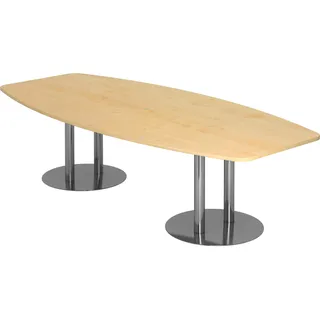 Hammerbacher Konferenztisch KT28S ahorn Tonnenform, 280,0 x 85,0 - 130,0 x 74,5 cm