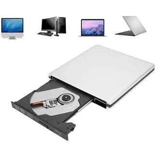 Dpofirs Blu-Ray-Player für PC, USB3.0 Blu-Ray, Externes Optisches Laufwerk, Disc-Brenner, DVD, CD, BD-Brenner, Recorder