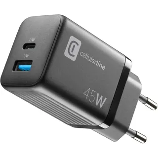 Reiselader 45W Multipower 1 x usb c und 1 x usb a ACHUSBGAN2PD45WK - Cellularline