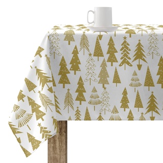 Belum Tischdecke für Weihnachten, 300 x 140 cm, 100% Baumwolle, harzbeschichtet, schmutzabweisend, Nicht laminiert, Modell Christmas 31 Gold