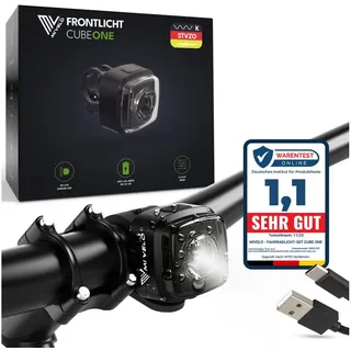 MIVELO Fahrradbeleuchtung CUBE Fahrradlicht Set LED - Akku USB aufladbar wasserdicht, OSRAM LED 1 Stück