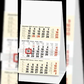 Glocken 2026 Glocken Dreimonats-Tischkalender 9,7x19cm