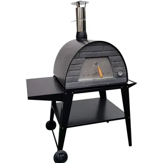 mobiler Holzbackofen Maximus, schwarz mit Gestell