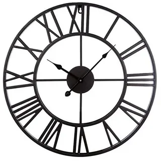 TUWENA Wanduhr Große Wanduhr,40/50cm Ohne TickgeräUsche Römische Ziffer Quarz Wanduhr (Betriebene Wanduhr Einfach Lesen für Zuhause Schlafzimmer Büro Schule) schwarz 40 cm