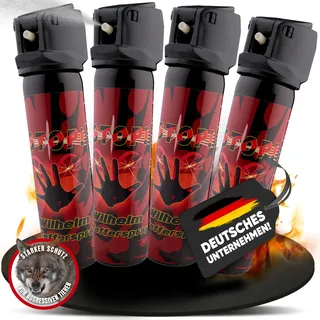 4 x Wilhelm Pfefferspray 60 ml Tierabwehr Selbstverteidigung CS KO Jet