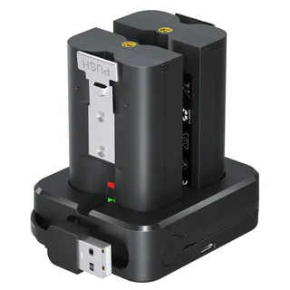 2 Batterien Und Ladestation für Ring Video Doorbell, 3.65V 6040mAh Akku kompatibel mit Video Doorbell 2/3/3+/4, Spotlight Cam Battery, Stick Up Cam(2/3Gen) (2 Battery and Charger)