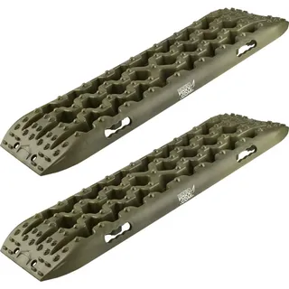 ROCK FOXX. COM Bergeboards, Sandbleche, Offroad Anfahrhilfen, 10 Tonnen, Paar, Army Grün