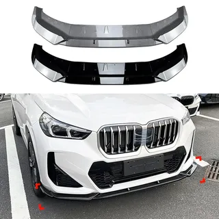 WCSMHYW Auto Frontlippe Frontspoiler für BMW X1 IX1 U11 M Sport 2023+, Car Frontlippe Splitter Wing Frontstoßstangenlippe Auto Zubehör,Piano Black