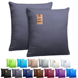 NatureMark Kissenbezug Jersey 80 x 80 cm Anthrazit