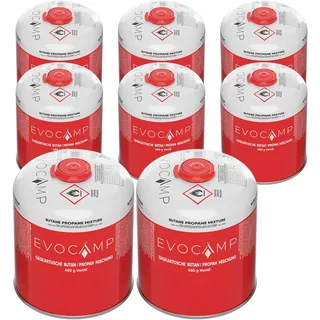 evocamp Propan Butan Gaskartuschen 8er-Pack 450 g