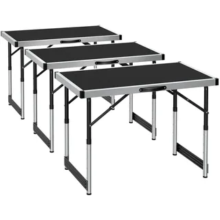 Tectake Tapeziertisch 300 x 60 x 73 - 94 cm 10 m Schwarz