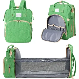 barmøya Wickelrucksack 2-in-1 Rucksack | Wickelablage | wasserabweisend, geräumig, mit Laptopfach isolierte Flaschenhalterungen, grün | BM-7 - Grün