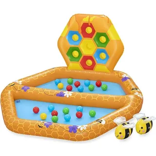 BESTWAY Aufblasbares Kinderbecken Bienen mit Bällen 127x119x61 cm 12 Monate Garten 52639